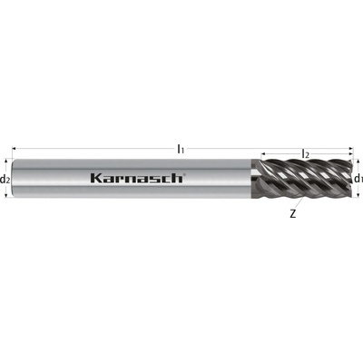 Karnasch 3064470600 | Tvrdokovová stopková fréza pozitívna, extra dlhá, Superfinish 6x18-60x6 mm, Z=6