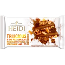 Heidi Trilicious Pretzel Mléčná s arašídy karamelemsolenými preclíky a brownie 180 g