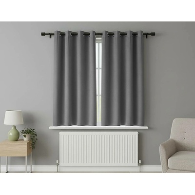 Zatemňovací krátký závěs s kroužky "BLACKOUT" NEW VITORIA 135x160 cm šedá (cena za 1 kus) Mybesthome