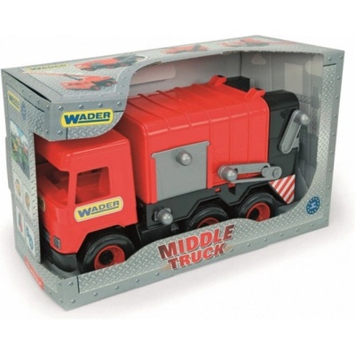 Wader Middle truck - červený popelářský vůz