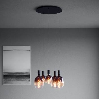 EGLO 390267 - Пендел HUEBRO 5xE27/40W/230V черен (EG390267)