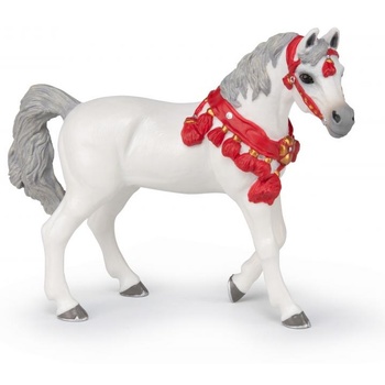 Papo Фигурка Papo Horse, Foals and Ponies - Бял арабски кон, с червени украшения (51568)