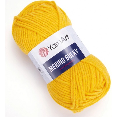 Pletací příze YarnArt MERINO BULKY 586 žlutá, 100g/100m