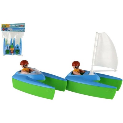 Boaties loď sada 2ks plast 17cm s figurkami 24m+