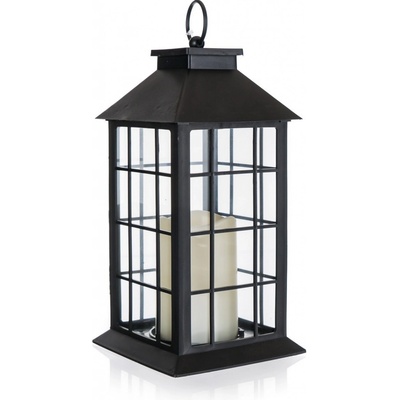 HOME DECOR Lucerna plastová s LED svíčkou 14 x 14 x 29 cm – Zboží Dáma