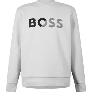 HUGO BOSS Риза с дълъг ръкав Boss Men's Salbo Logo Cotton Long Sleeve Crew Sweatshirt - Lt Pas Grey 054