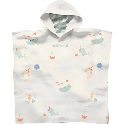 Miniland Пончо за баня Miniland - Морски обитатели, 55 x 50 cm (89675)