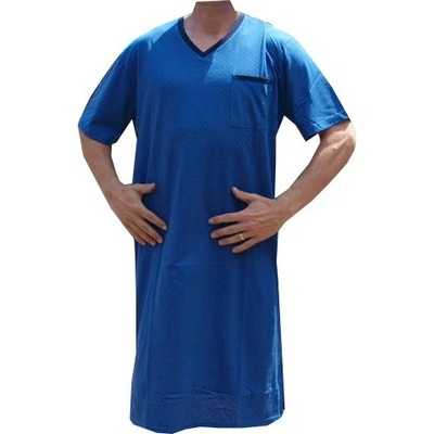 Xcena pánská noční košile kr.rukáv do V modrá – Zboží Mobilmania