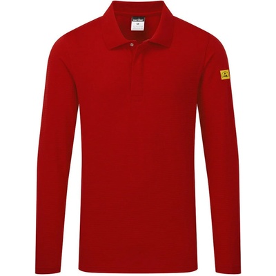 Portwest polokošile AS23 Anti-Static ESD polo krátký rukáv Červená sytě M