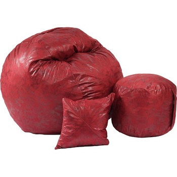 Image 1 of PUFRELAX Комплект, Барбарон с табуретка за крака и декоративна възглавница, 500л. Matusalem, Cranberry, Перящ се калъф, Подходящ за деца, Пълнеж с микс от мемори пяна и дунапрен, Гама Premium, 8437 (PUF-M-MOP-PT-CRB)