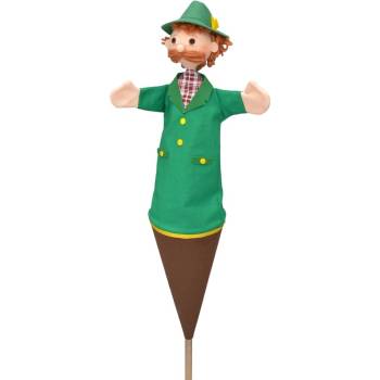 Image 1 of Moravska ustredna Brno, Чехия Кукла за куклен театър с конус и дървена пръчка Ловец, 56 см