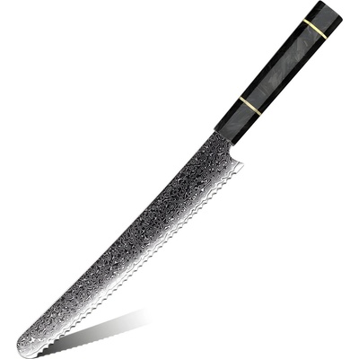 HARAHU Дамаски кухненски нож TS-37453 - Bread / Черен KP37453 (TS-37453)