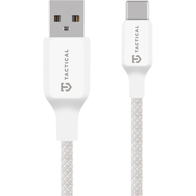 Tactical Здрав кабел с въжена оплекта за устройства с USB-C порт - Tactical Stitch Thread USB-A to USB-C Cable 15W (30 см) (бял) (57983126579)