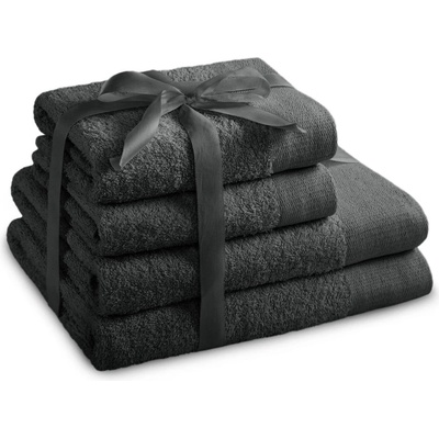 Restilo Тъмносиви памучни хавлии и кърпи за баня в комплект от 4 бр. от тери Amari - Restilo (120010855)