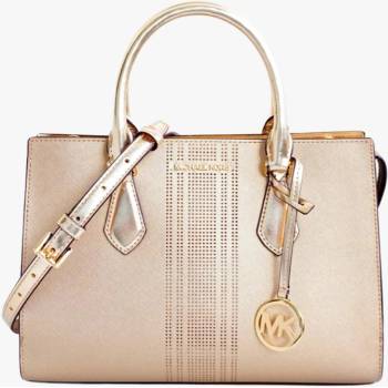 Michael Kors SHEILA medium satchel leather zlatá dámská kabelka