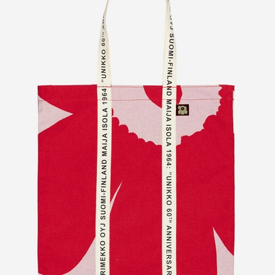 Marimekko Látková taška Carrier Midi Unikko 60th Anniversary 45x43cm červená