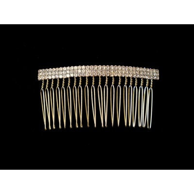 Kovový hřebínek do vlasů se štrasovými kamínky zlatá – Zbozi.Blesk.cz