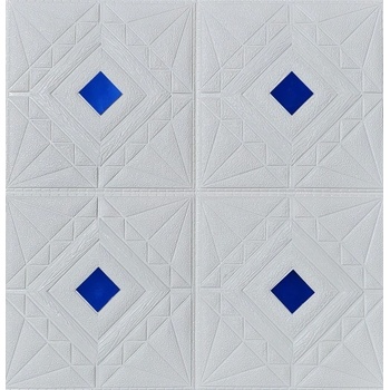 Image 1 of Самозалепващ 3d тапет ромб бял-син