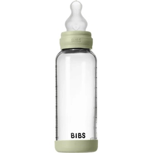 BIBS Стъклена бебешка бутилка Bibs - Със силиконов биберон, 240 ml, Sage (50201250) - baby