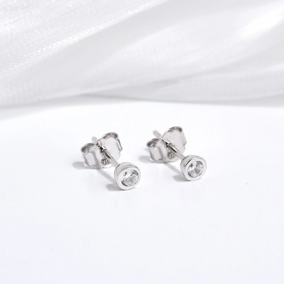 Jan Kos jewellery stříbrné náušnice zirkon MHT-3002/SW00