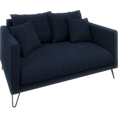 ROPEZ Тъмносин шенилов диван 140 cm Freya - Ropez (Freya Sofa 2os. tk. Flow 22 Czarny Metalowy Pręt)