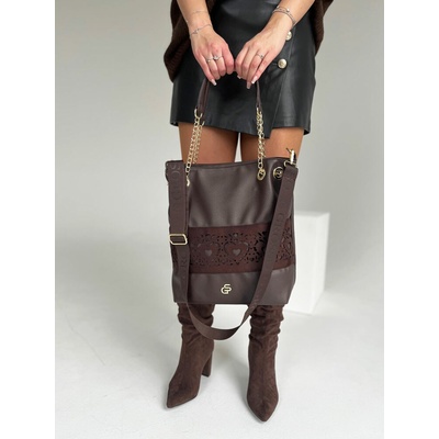 Grosso Vyrezávaná čokoládová kabelka na rameno