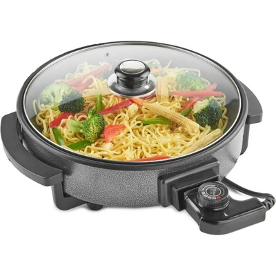 Royalty Line RL-PP18214: Víceúčelová elektrická pánev na občerstvení/pizzu XXL – 1500W – ?42cm