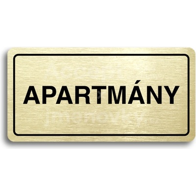 ACCEPT Piktogram APARTMÁNY - zlatá tabulka - černý tisk