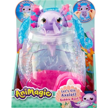 Goliath Разтеглива фигура Goliath - Воден приятел аксолотъл, лилав, с аквариум Bubble Reef (930943)