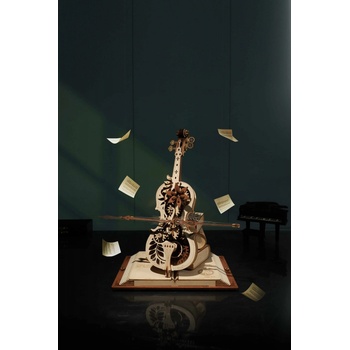RoboTime dřevěné mechanické puzzle Kouzelné violoncello (elektrický pohon)