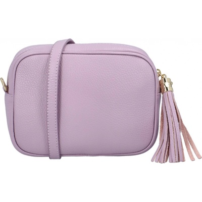Trendy dámská kožená crossbody Melanie světle fialová
