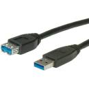 Roline 11.02.8978 USB, USB 3.2 Gen1 (USB 3.0 / USB 3.1 Gen1) USB-A zástrčka, USB-A zásuvka, 1.8m, černý