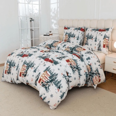 Textilomanie Povlečení z mikrovlákna SNOWY HOUSES bílé 70x90 140x200 – Zboží Dáma