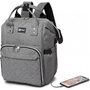 Kono batoh s USB portem šedá