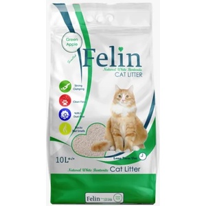 Clear Cat Felin green apple - калциев бентонит ЗЕЛЕНА ЯБЪЛКА, с висока способност да се слепва на топче - 100% естествена, 10 литра - Турция