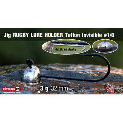 NASTRAHY.cz Jig Teflon Invisible RUGBY Lure holder #1/0 32 mm/0, 3 g 5 ks