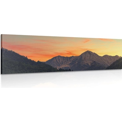 Obraz západ slunce na horách - 120x40
