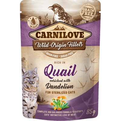 Carnilove Cat Castrate Rich prepelica s púpavou 85 g