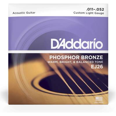 D'ADDARIO Струни за акустична китара D'Addario EJ26 Custom Light . 011-. 052