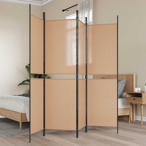 vidaXL 4-панелна преграда Бежово 200 x 180 cm Текстил (42039216)