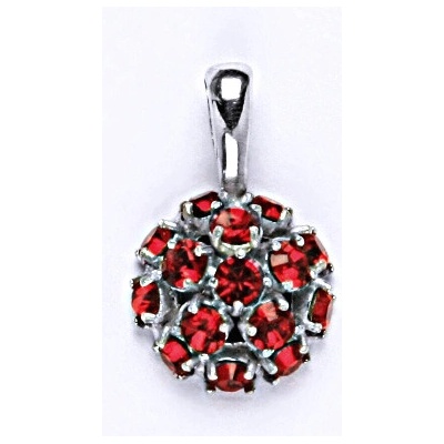 Čištín Stříbrný přívěšek se Swarovski krystaly light siam,půlkoule,P 1337