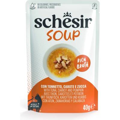 Schesir Cat Soup tuňák, mrkev a dýně 12 x 40 g