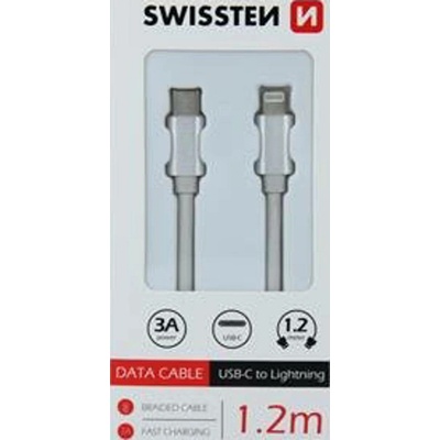 Swissten 71525203 datový USB-C/lightning, 1,2m, stříbrný
