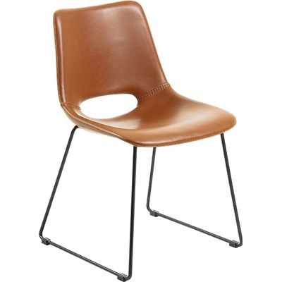 Kave Home Zahara Koňakově hnědá koženková