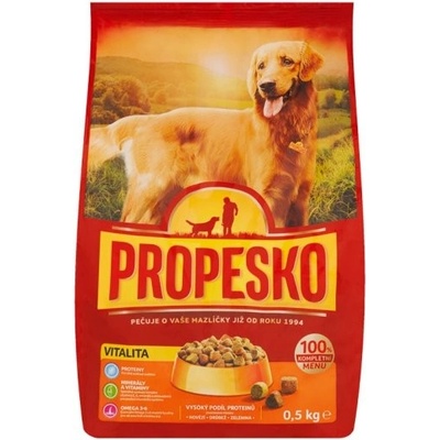 Propesko Kompletné krmivo pre dospelých psov s hydinou, hovädzinou a zeleninou 0,5 kg
