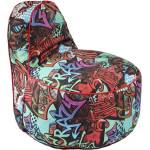 Pufrelax Пуф стол, 200л. , OK Junior, Street art, Водоустойчив, Перящ се калъф, Пълнеж от Полистиролни перли, принт (PUF-G-OKJ-TEXP-STR)