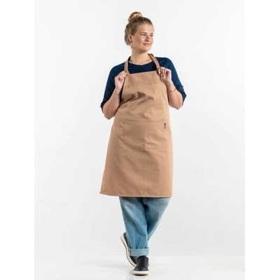 Chaud Devant Kuchářská zástěra s náprsenkou Bib Apron Latte Brown