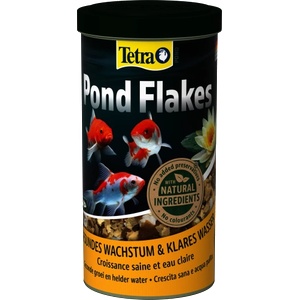TETRA Pond Flakes - пълноценен микс на люспи, идеална храна всички малки и млади риби в градински водоеми, осигурява всестранно, балансирано хранене - 1 литър