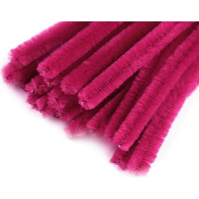 Chlupatý modelovací drát 160281/17, jednobarevná tmavě fuchsiová, průměr 6mm, délka 30cm, (1 balení, 20 kusů) – Sleviste.cz