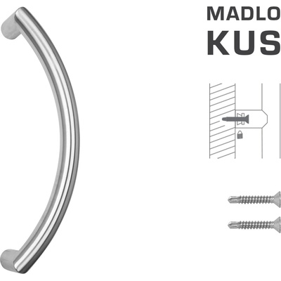 Vyosené madlo na dvere FT - MADLO kód K39 Ø 32 mm ST ks NEM - nerez matná (F60) | MP-KOVANIA.sk